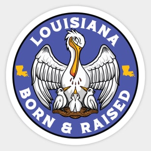 Louisiana Born & Raised // Louisiana State Flag // Louisiana State Pride Sticker